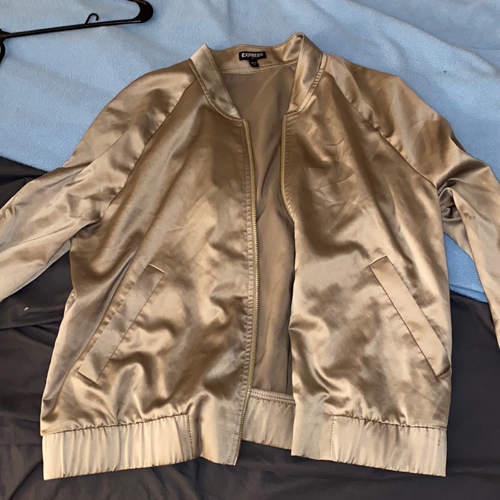 Express green bomber jacket